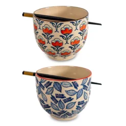 PECHINO LINE Set 2 Bols Ramen 800 Ml Et 2 Jeux Baguettes WD Lifestyle