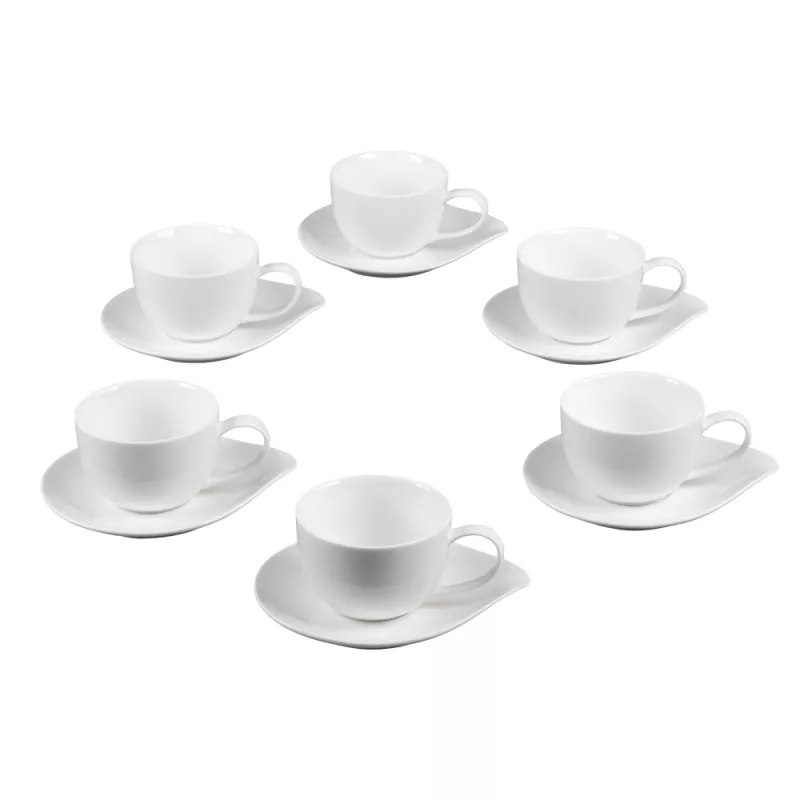PETALE Tasse Café 10 Cl Avec Sous-tasse En Porcelaine Blanche - Les 6 TABLE PASSION 1 PETALE Tasse Café 10 Cl Avec Sous-tasse En Porcelaine Blanche - Les 6 TABLE PASSION