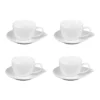 PETALE Tasse Café 20 Cl Avec Sous-tasse En Porcelaine Blanche - Les 4 TABLE PASSION
