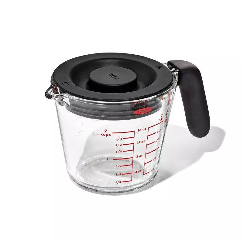 Pichet Mesureur En Verre 0.5 L Avec Couvercle OXO 1 Pichet Mesureur En Verre 0.5 L Avec Couvercle OXO