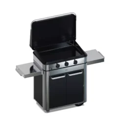 Plancha Gaz + Chariot + Capot Combo ENOSIGN 80 Noir Et Inox