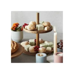 Plat Serviteur Présentoir à Gâteaux Biscuits 2 étages En Bois D´Acacia Point Virgule -Peugeot Boutique plat serviteur presentoir a gateaux biscuits 2 etages en bois dacacia point virgule 2