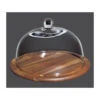 Plateau Acacia D30 + Cloche Verre D 27 Fromage Gâteau ZASSENHAUS