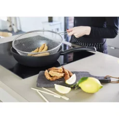 Poêle à Frire Haute Wok Panier à Friture Aluminium Forgé Revêtu 28 Baumalu