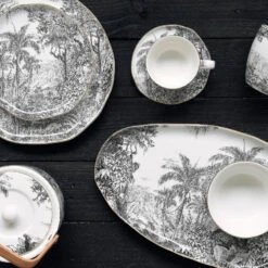 EASY LIFE RAIN FOREST Assiette Plate En Porcelaine 26 Cm SC -Peugeot Boutique rain forest assiette plate en porcelaine 26 cm 2