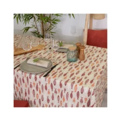 SARDINES Nappe 70% Coton 30% Polyester Enduite 200X150 Brique SUD ETOFFE