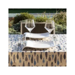 SARDINES Nappe 70% Coton 30% Polyester Enduite 250X150 Marine SUD ETOFFE -Peugeot Boutique sardines nappe 70 coton 30 polyester enduite 250x150 marine sud etoffe 9