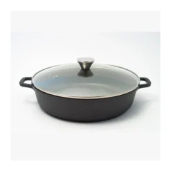 Sauteuse 2 Anses Fonte Aluminium Revêtue + Couvercle BAUMALU D32