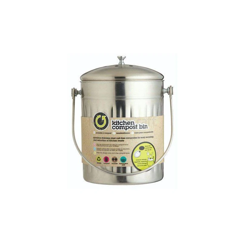 Kitchen Craft Seau Poubelle à Compost 5L Inox 2 Kitchen Craft Seau Poubelle à Compost 5L Inox – Image 2
