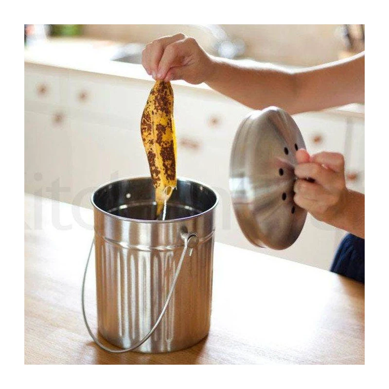 Kitchen Craft Seau Poubelle à Compost 5L Inox 3 Kitchen Craft Seau Poubelle à Compost 5L Inox – Image 3