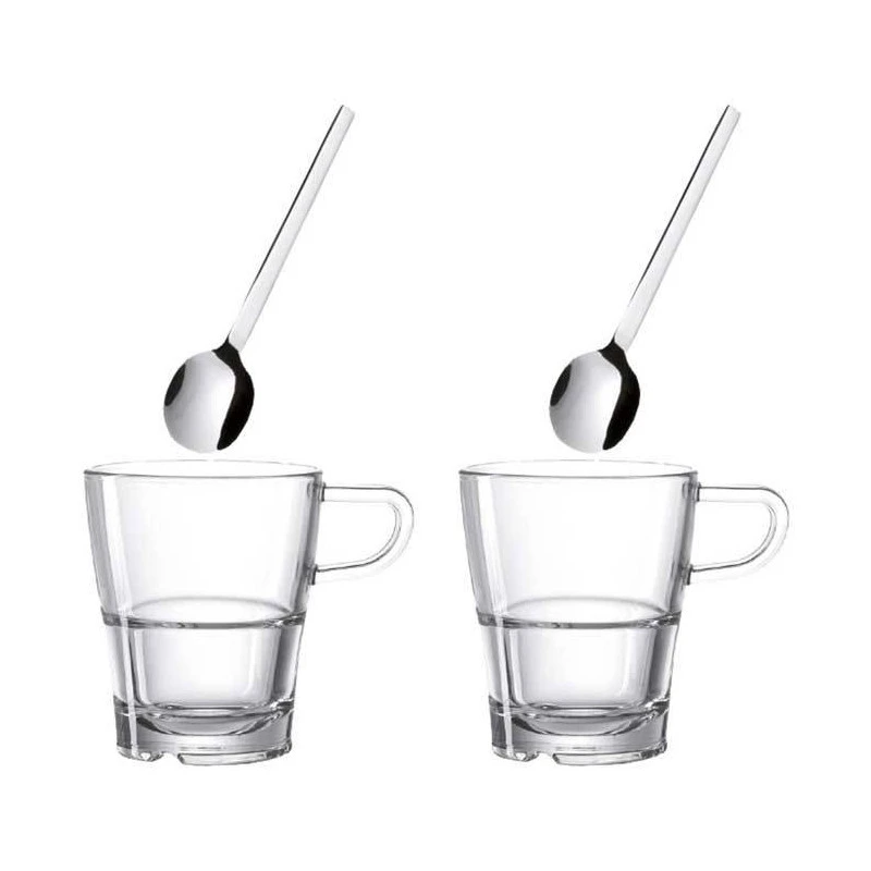 SENSO Tasse à Thé Macchiato En Verre à Anse + Cuillère LEONARDO - Lot De 2 SC 2 SENSO Tasse à Thé Macchiato En Verre à Anse + Cuillère LEONARDO - Lot De 2 SC – Image 2