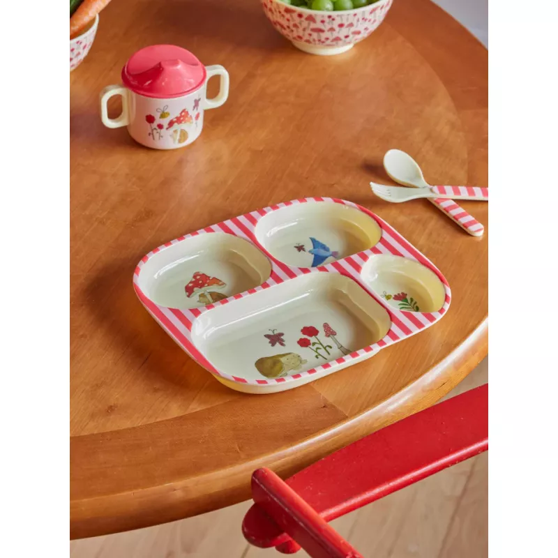 Set Diner Pour Enfant En Mélamine RICE Forêt Joyeuse Rose 2 Set Diner Pour Enfant En Mélamine RICE Forêt Joyeuse Rose – Image 2