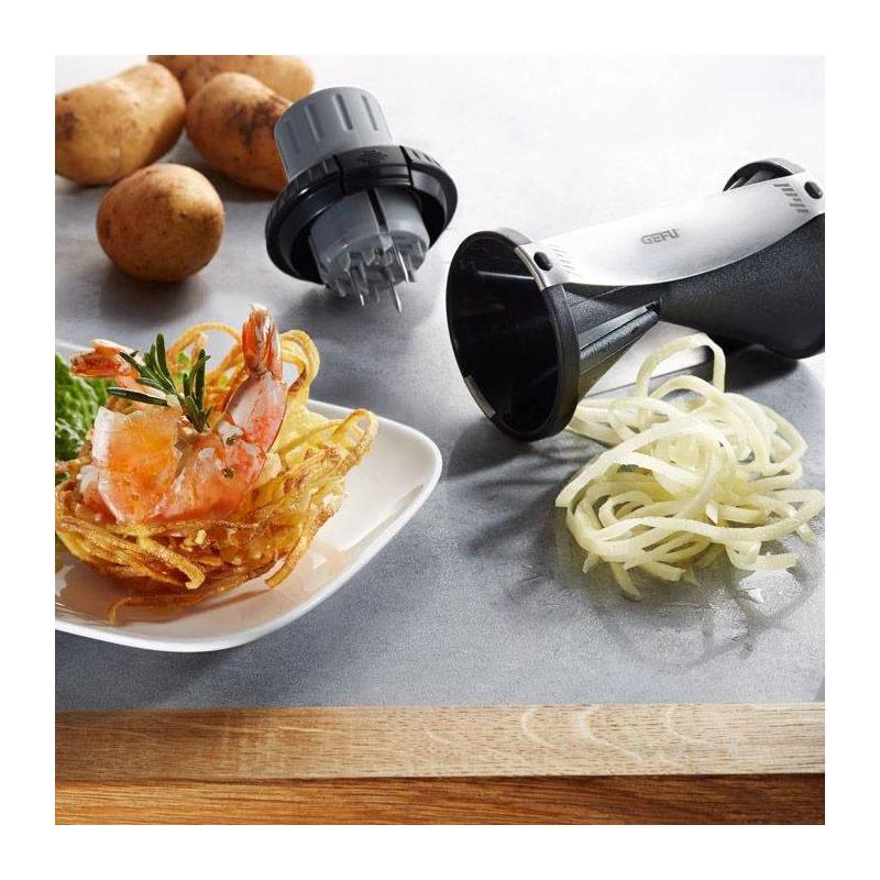 SPIRELLI 2.0 Taille Julienne Légumes SPIRALE Double GEFU Inox 8 SPIRELLI 2.0 Taille Julienne Légumes SPIRALE Double GEFU Inox – Image 8