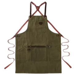 Tablier Cuir Et Toile Waxée Olive ALASKAN MAKER -Peugeot Boutique tablier cuir et toile waxee olive alaskan maker 13