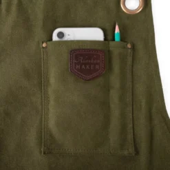 Tablier Cuir Et Toile Waxée Olive ALASKAN MAKER -Peugeot Boutique tablier cuir et toile waxee olive alaskan maker 14