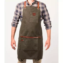 Tablier Cuir Et Toile Waxée Olive ALASKAN MAKER -Peugeot Boutique tablier cuir et toile waxee olive alaskan maker 7