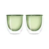 Tasse à Café Expresso En Verre Double Paroi 8 Cl WD Lifestyle Vert - Les 2