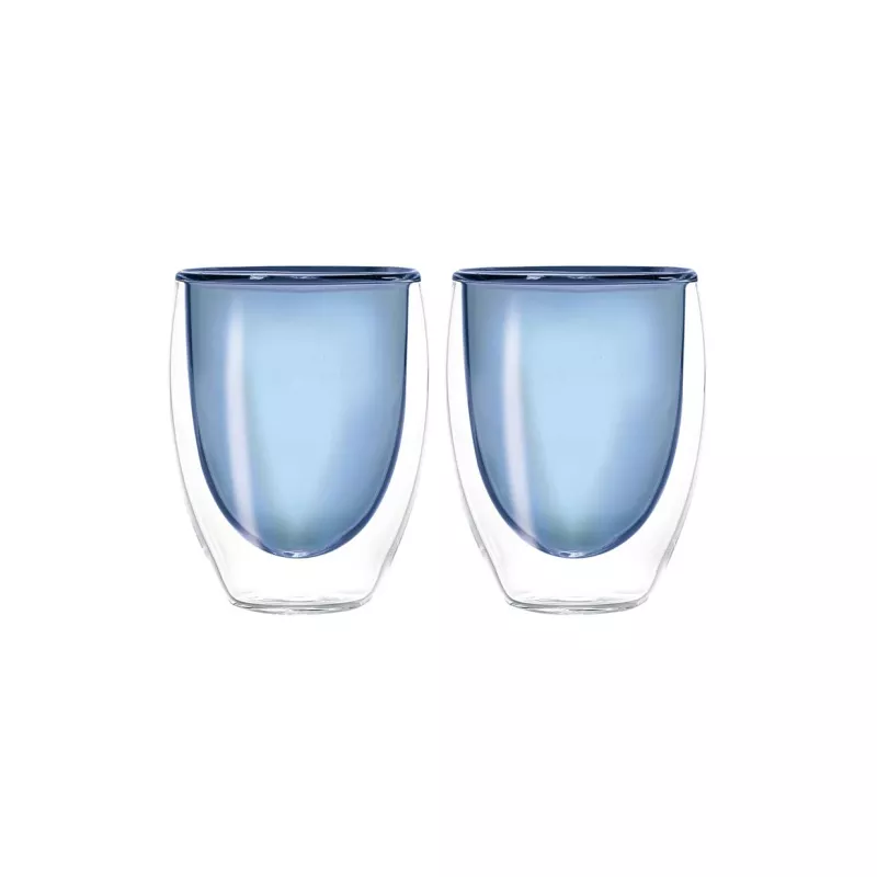 Tasse à Café Thé En Verre Double Paroi 22 Cl WD Lifestyle Bleu - Les 2 1 Tasse à Café Thé En Verre Double Paroi 22 Cl WD Lifestyle Bleu - Les 2