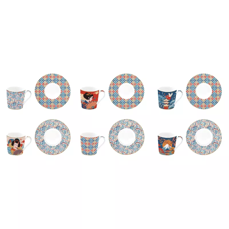 EASY LIFE TOKYO Coffret 6 Tasses à Café 10 Cl En Porcelaine 2 EASY LIFE TOKYO Coffret 6 Tasses à Café 10 Cl En Porcelaine – Image 2