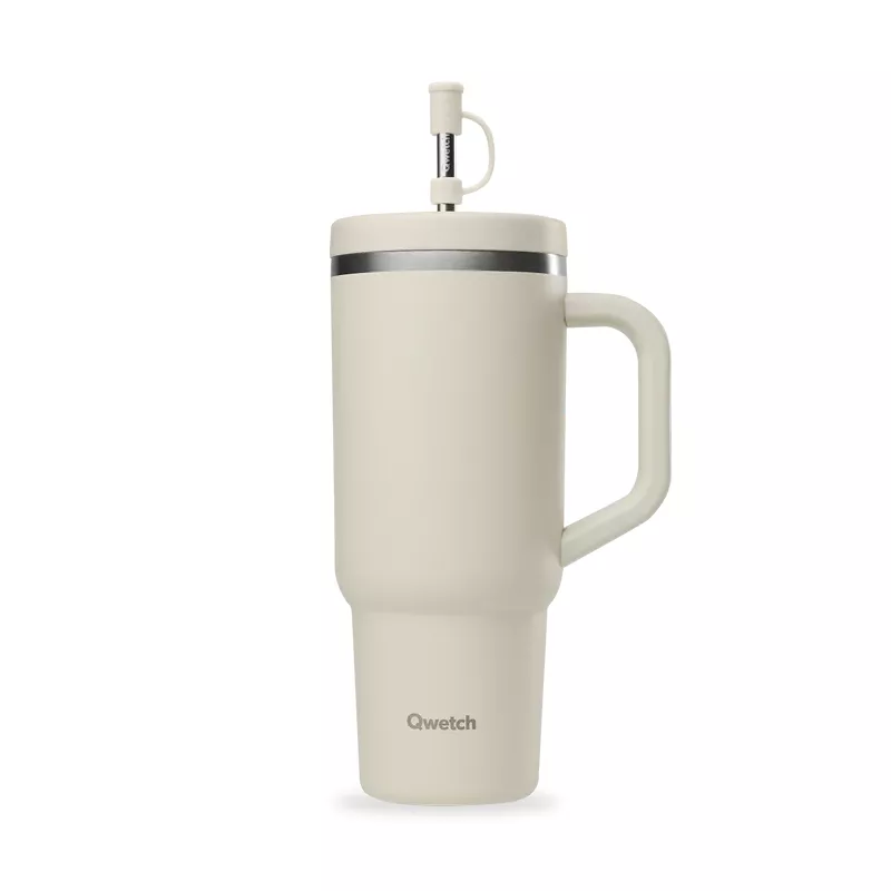 TRAVEL CUP Isotherme Double Paroi En Inox Avec Poignée Qwetch 900 Ml Sable 1 TRAVEL CUP Isotherme Double Paroi En Inox Avec Poignée Qwetch 900 Ml Sable