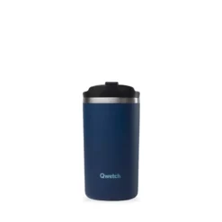 TRAVEL MUG Isotherme Double Paroi En Inox Qwetch 350ml Bleu Nuit