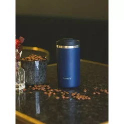 TRAVEL MUG Isotherme Double Paroi En Inox Qwetch 350ml Bleu Nuit -Peugeot Boutique travel mug isotherme double paroi en inox qwetch 470 ml marine nvs 14