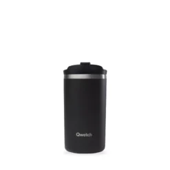 TRAVEL MUG Isotherme Double Paroi En Inox Qwetch 350ml Noir Mat