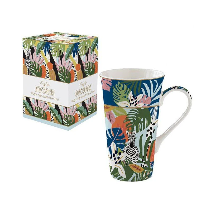 EASY LIFE TROPICAL VIBES Coffret Mega Mug 60 Cl Porcelaine 1 EASY LIFE TROPICAL VIBES Coffret Mega Mug 60 Cl Porcelaine