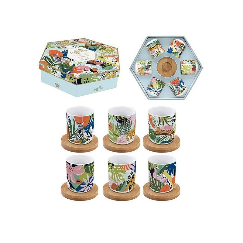 EASY LIFE TROPICAL VIBES Coffret Tasse Expresso Porcelaine - Les 6 1 EASY LIFE TROPICAL VIBES Coffret Tasse Expresso Porcelaine - Les 6