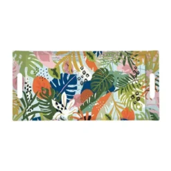 EASY LIFE TROPICAL VIBES Plateau De Service Rectangle Mélamine 40 X 19 Cm