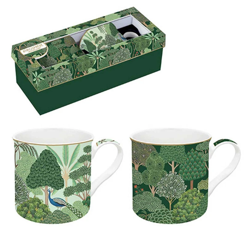 EASY LIFE WOODLAND Coffret 2 Mugs 30cl En Porcelaine 2 EASY LIFE WOODLAND Coffret 2 Mugs 30cl En Porcelaine – Image 2