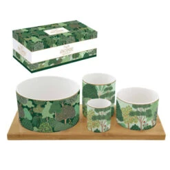 EASY LIFE WOODLAND Set Apéritif 4 Coupelles En Porcelaine