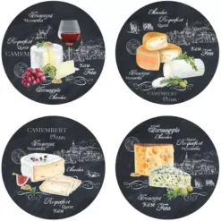 EASY LIFE WORLD OF CHEESE Coffret 4 Assiettes à Fromage D19cm Porcelaine -Peugeot Boutique world of cheese coffret 4 assiettes a fromage d19cm porcelaine 3