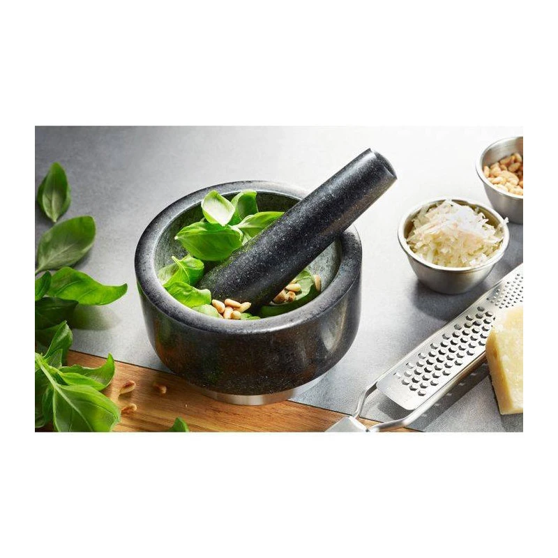 GEFU X-PLOSION - Mortier Et Pilon Rond En Granit D14 Noir 4 GEFU X-PLOSION - Mortier Et Pilon Rond En Granit D14 Noir – Image 4